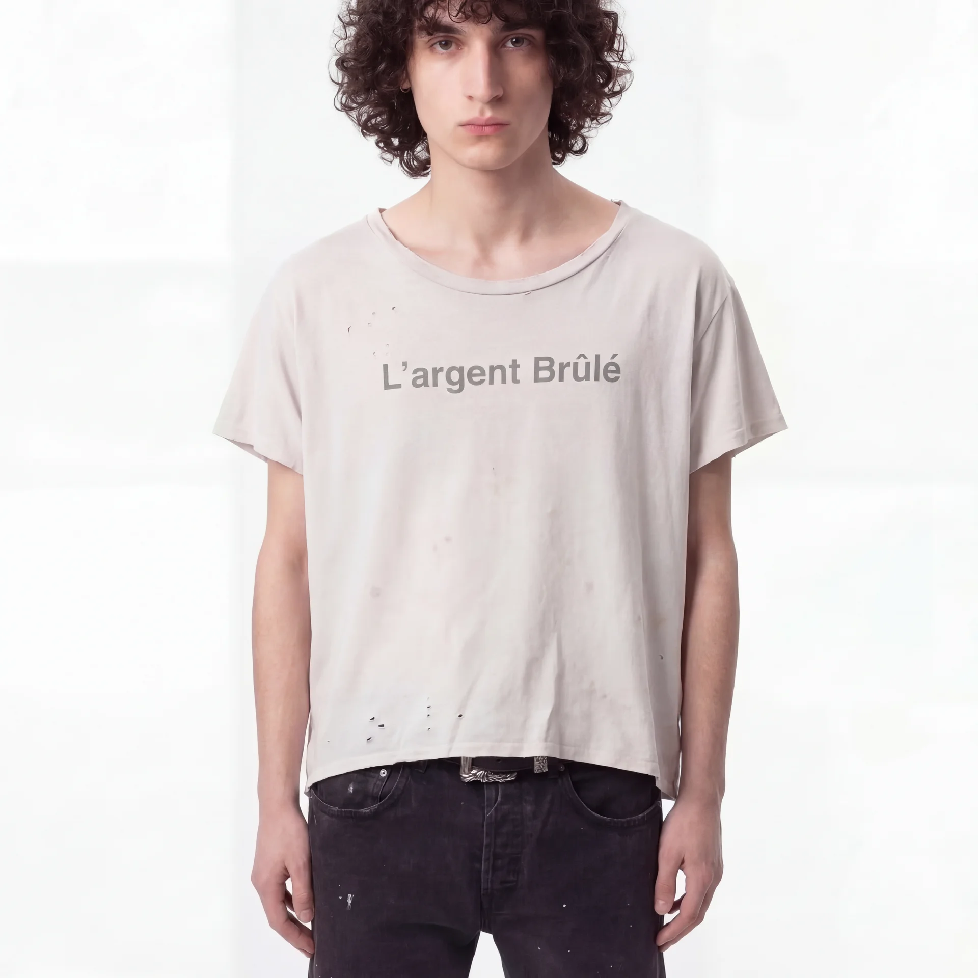 Distressed Logo Tee model front