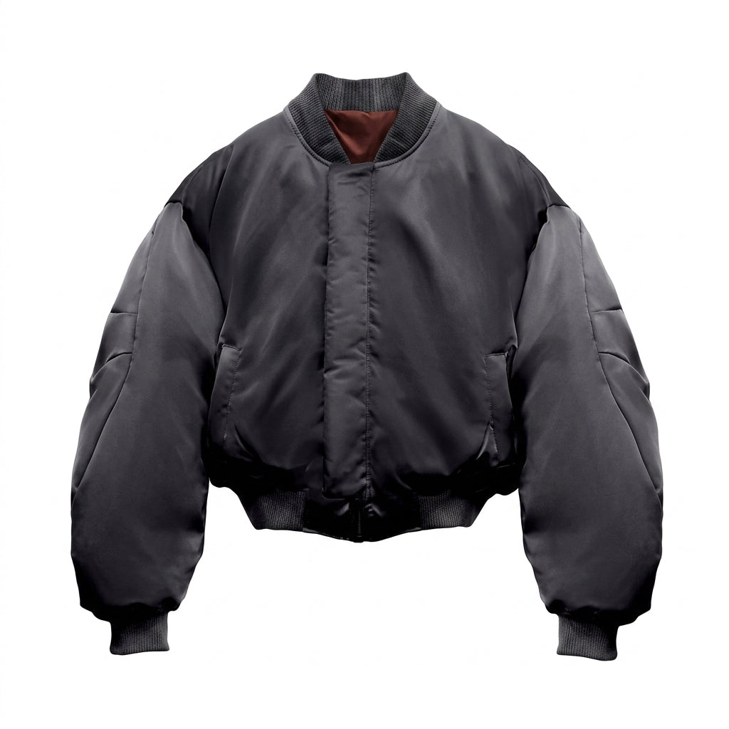 Cropped Bomber Charcoal Front