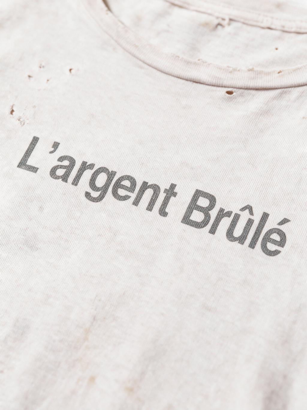 Distressed Logo Tee fabric detail
